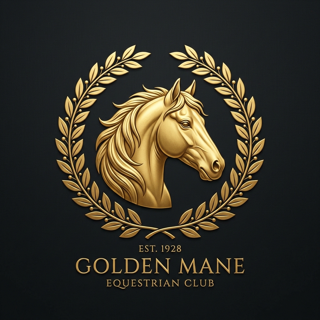 Logo WAGUE : tête de cheval dorée dans une couronne de laurier